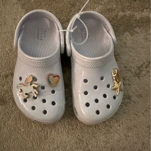 CROCS Kids White Clogs with Fun Charms